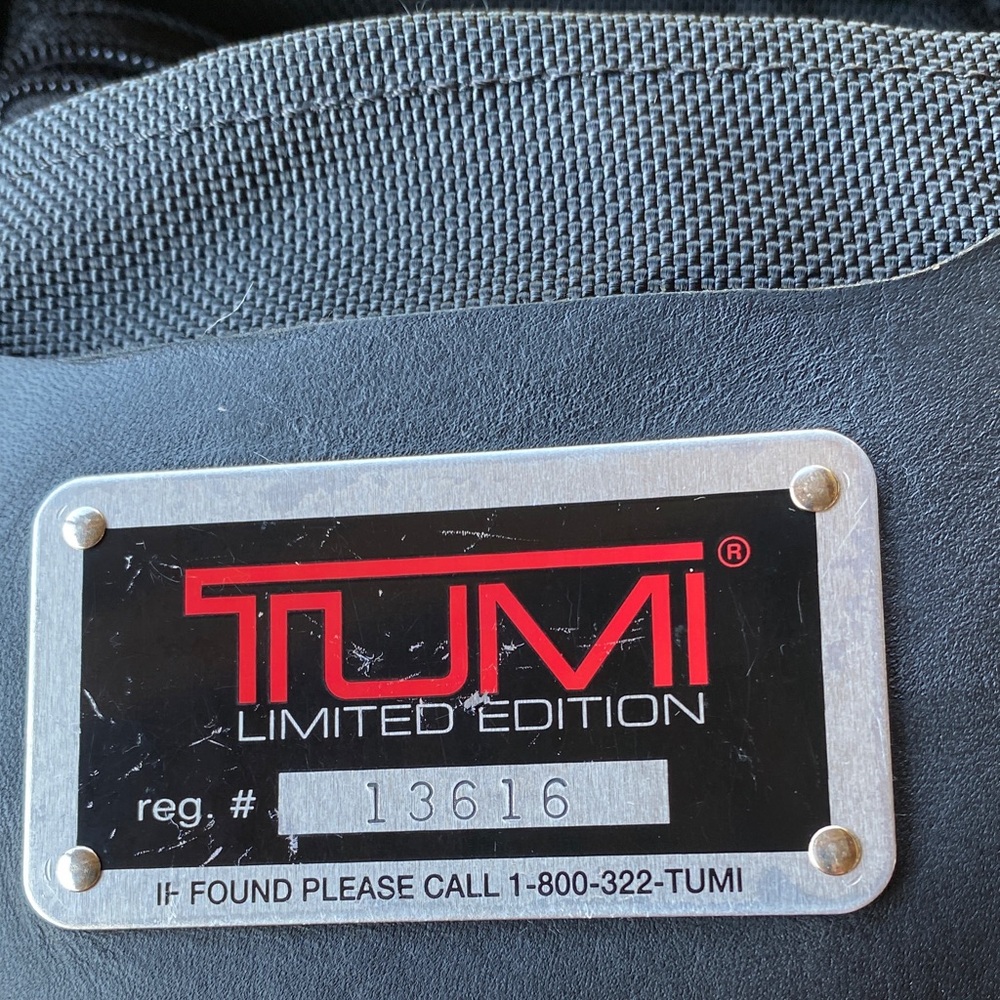 Tumi Limited Edition computer laptop bag detail Metal – Black with Silver Trim
